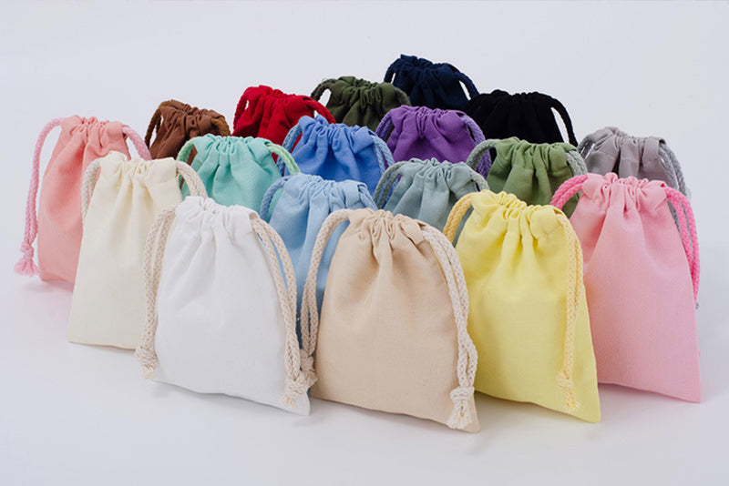 50Pack Cotton Canvas Gift Drawstring Bags Storage Pouch Sack with String