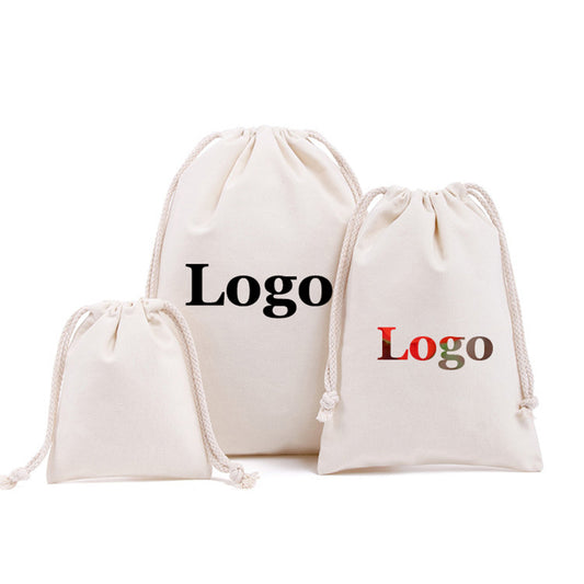 Custom Cotton Drawstring Gift Bags with Your Logo Printed 100Pack