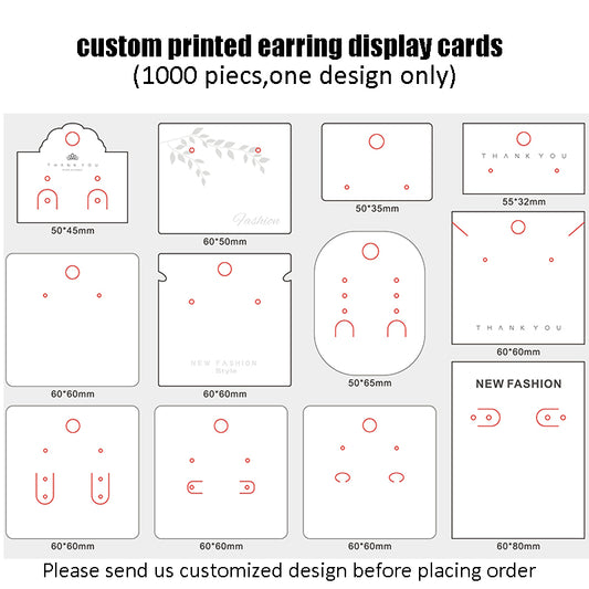 Custom Logo Jewelry Card for Earring Necklace and Ring-1000Pieces