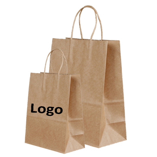 Custom Paper Shopping Bags  With Logo for Garment Clothing Shoes Stores-100Pack